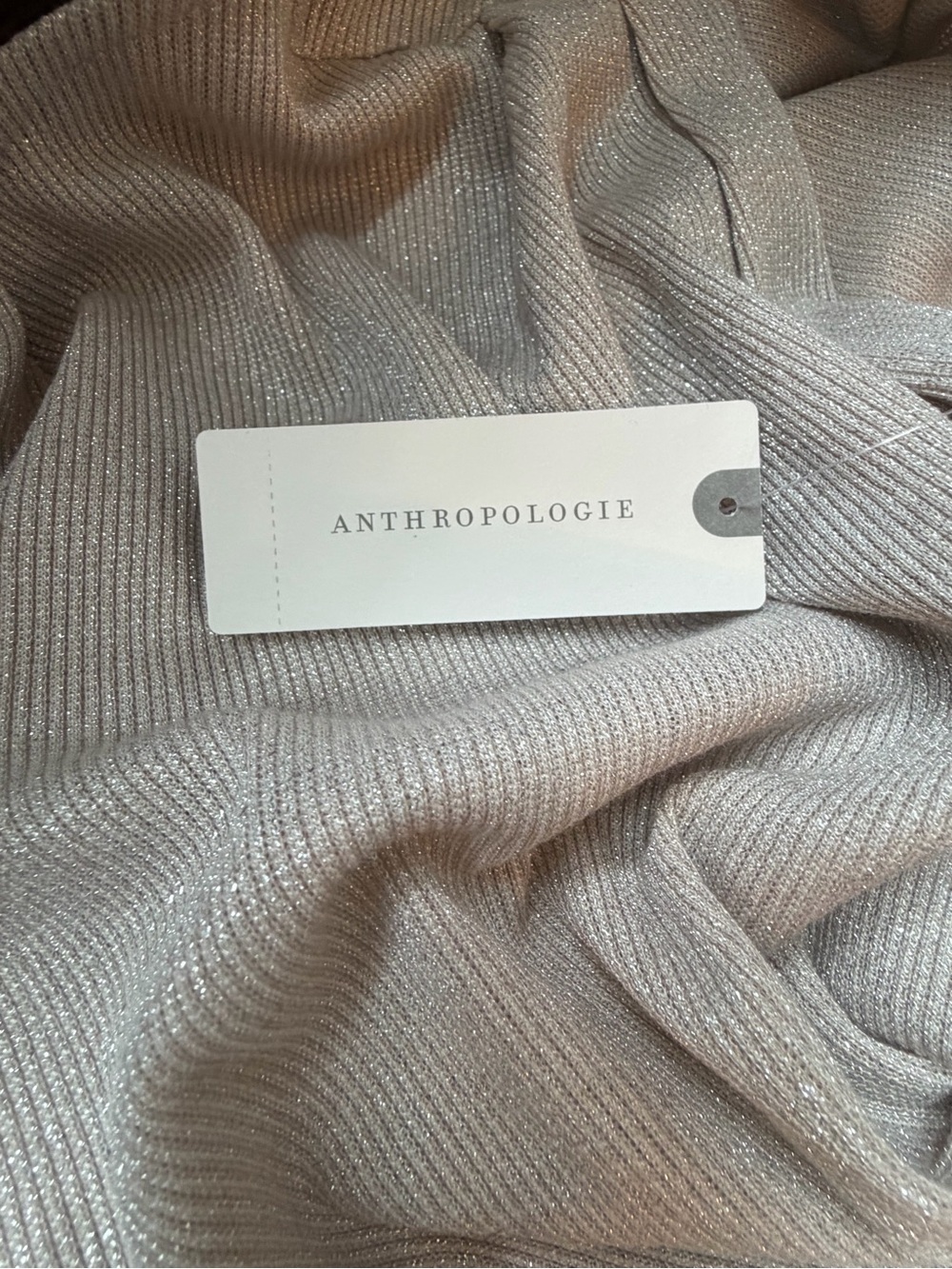 Anthropologie Dolan Left Coast Champagne Metallic Cowl Neck Tank Top L NWT - Picture 2 of 6